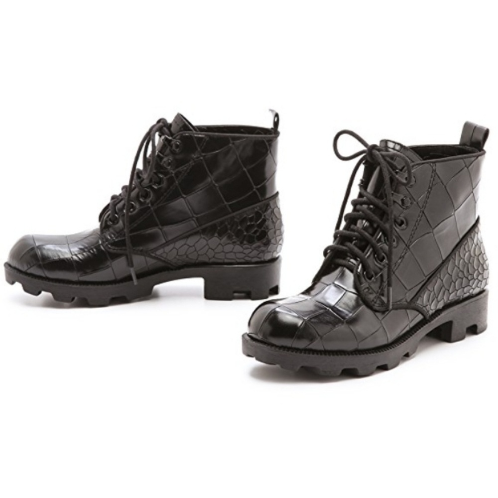 Theysken's Theory Embossed Croc Leather Boots